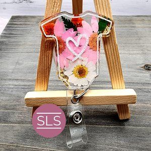 Floral Baby Romper Badge Reel-NICU Badge Reel-OBGYN Badge Reel